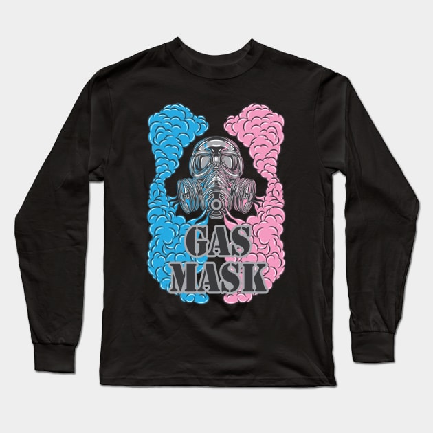 Gas Mask and Smoke Long Sleeve T-Shirt by JiraDesign